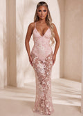 Sweetest Soul Floral Embellished Maxi Dress Pink