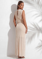 Falling Into You Maxi Dress Beige