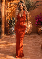 Soft Launch Cut Out Maxi Dress Burnt Orange