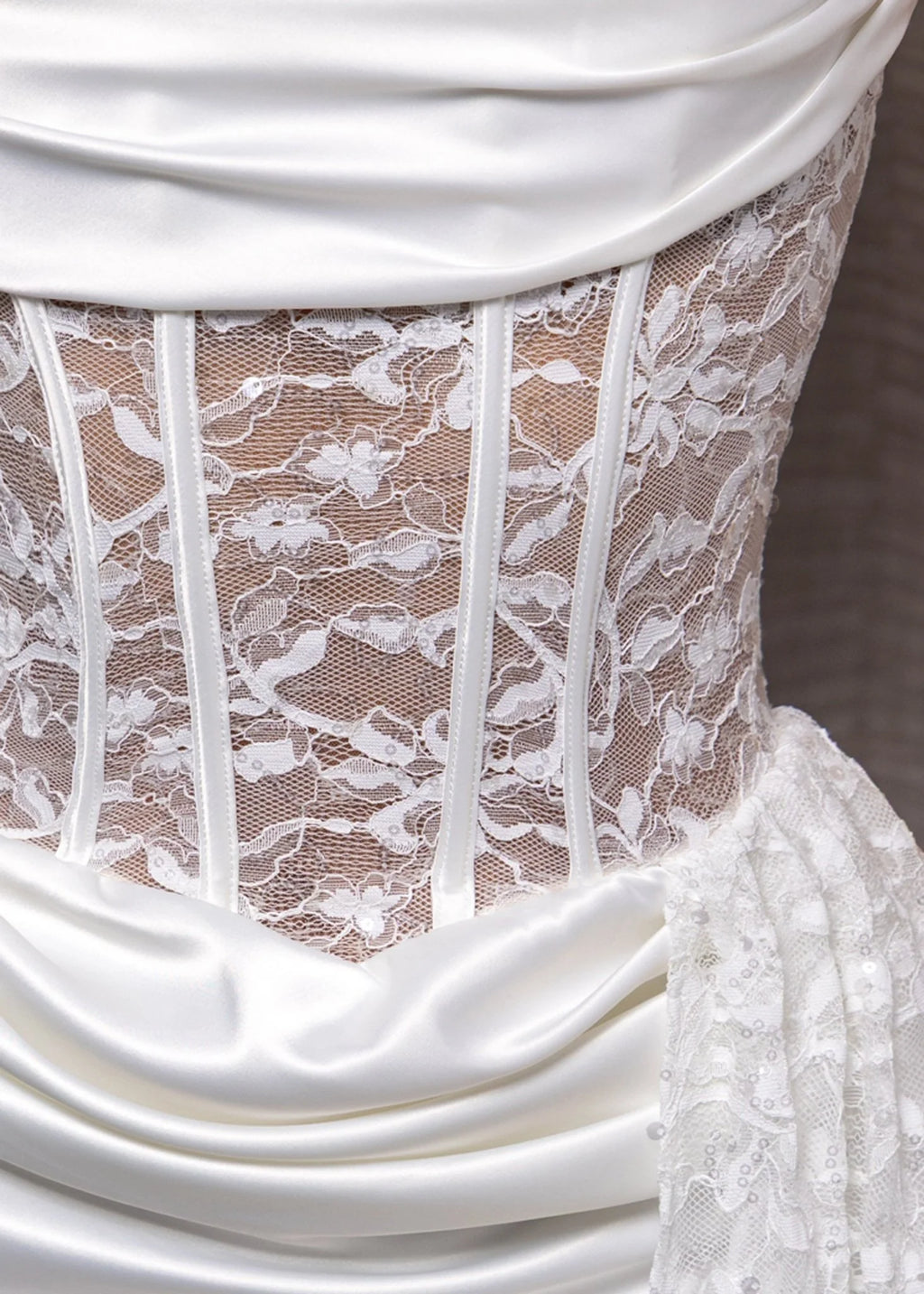 Hidden Grace Drape Mini Dress White