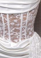 Hidden Grace Drape Mini Dress White