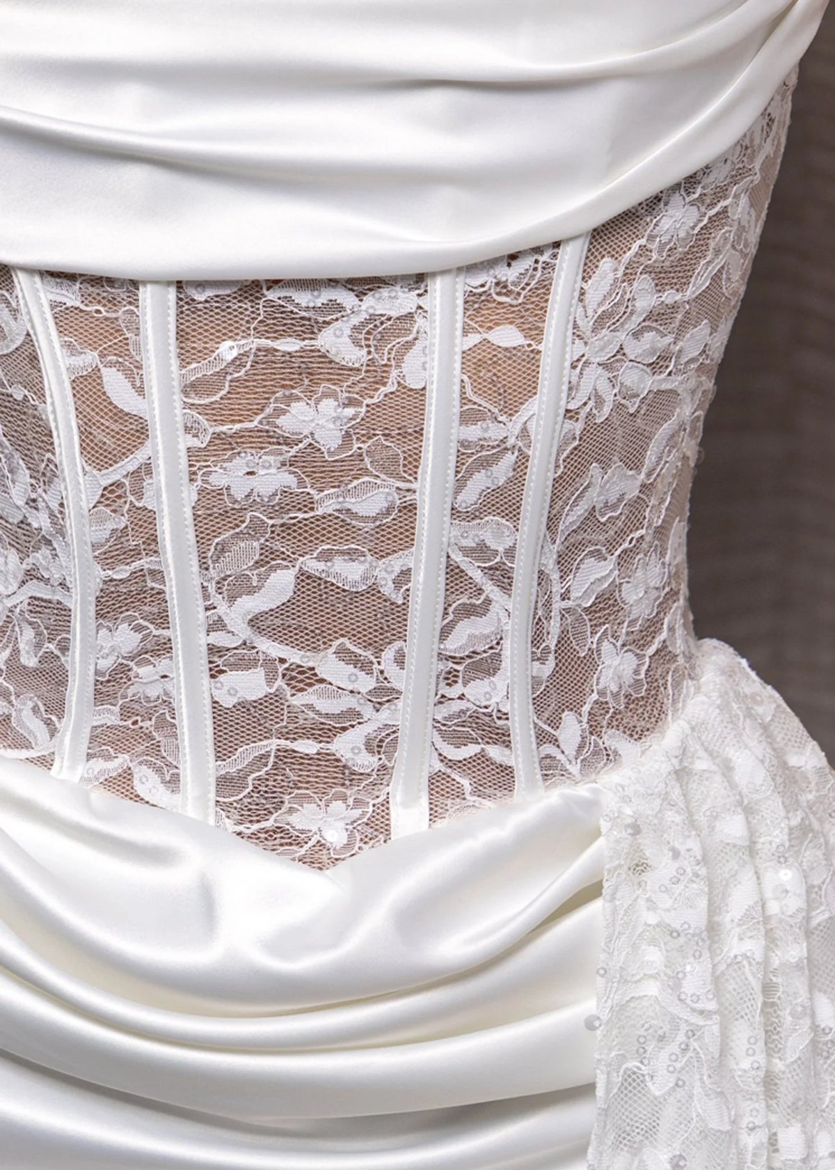 Hidden Grace Drape Mini Dress White