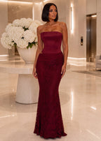 Love Language Corset Maxi Dress Wine