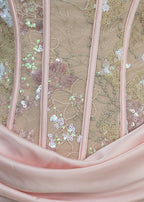 Love Blossoms Embellished Corset Gown Pink