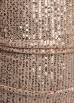 Iconic Fantasy Cowl Neck Sequin Mini Dress Rose Gold