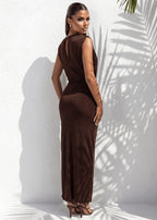 Falling Into You Maxi Dress Brown