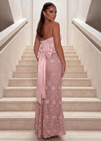 Love Me Softly Lace Bow Gown Pink
