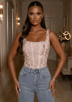 Enchanted Moments Embellished Bodysuit Pink