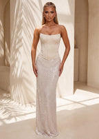 Champagne Kisses Corset Two Piece Cream