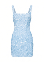 Let Love Grow Sequin Mini Dress Blue