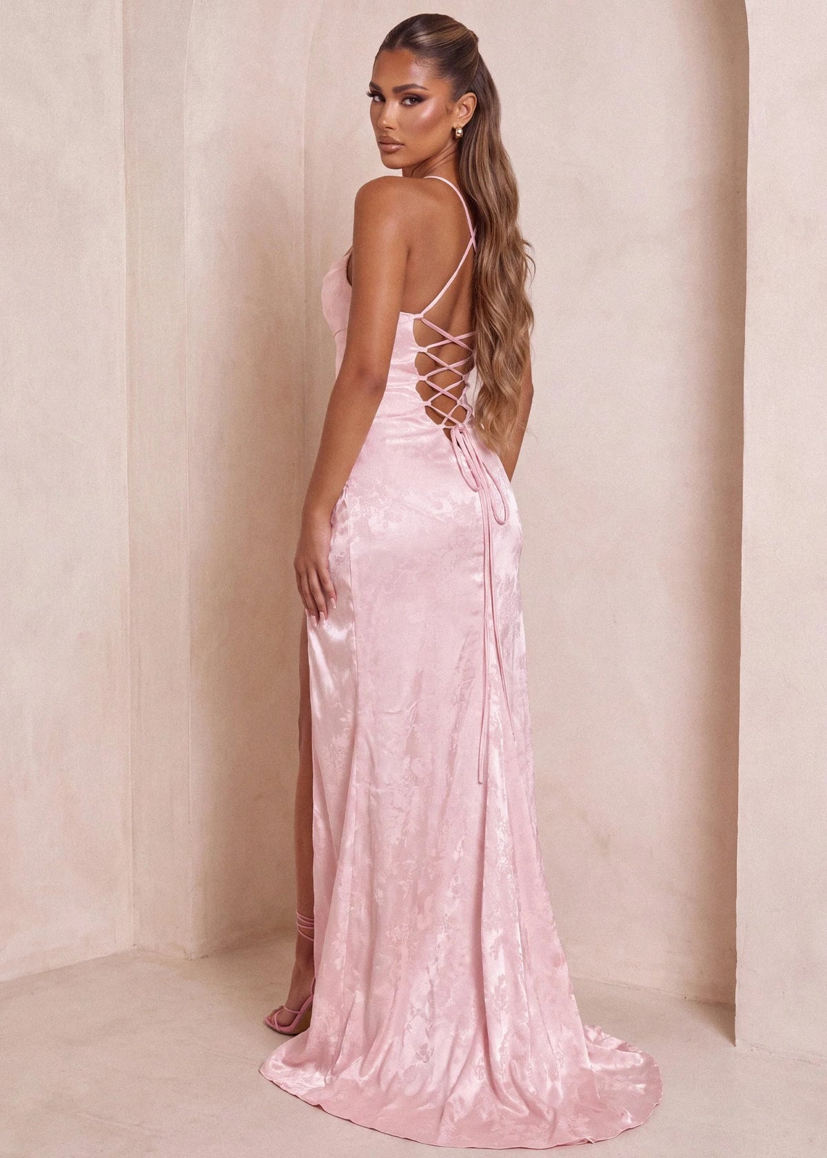 Worth Waiting For Gown Jacquard Pink