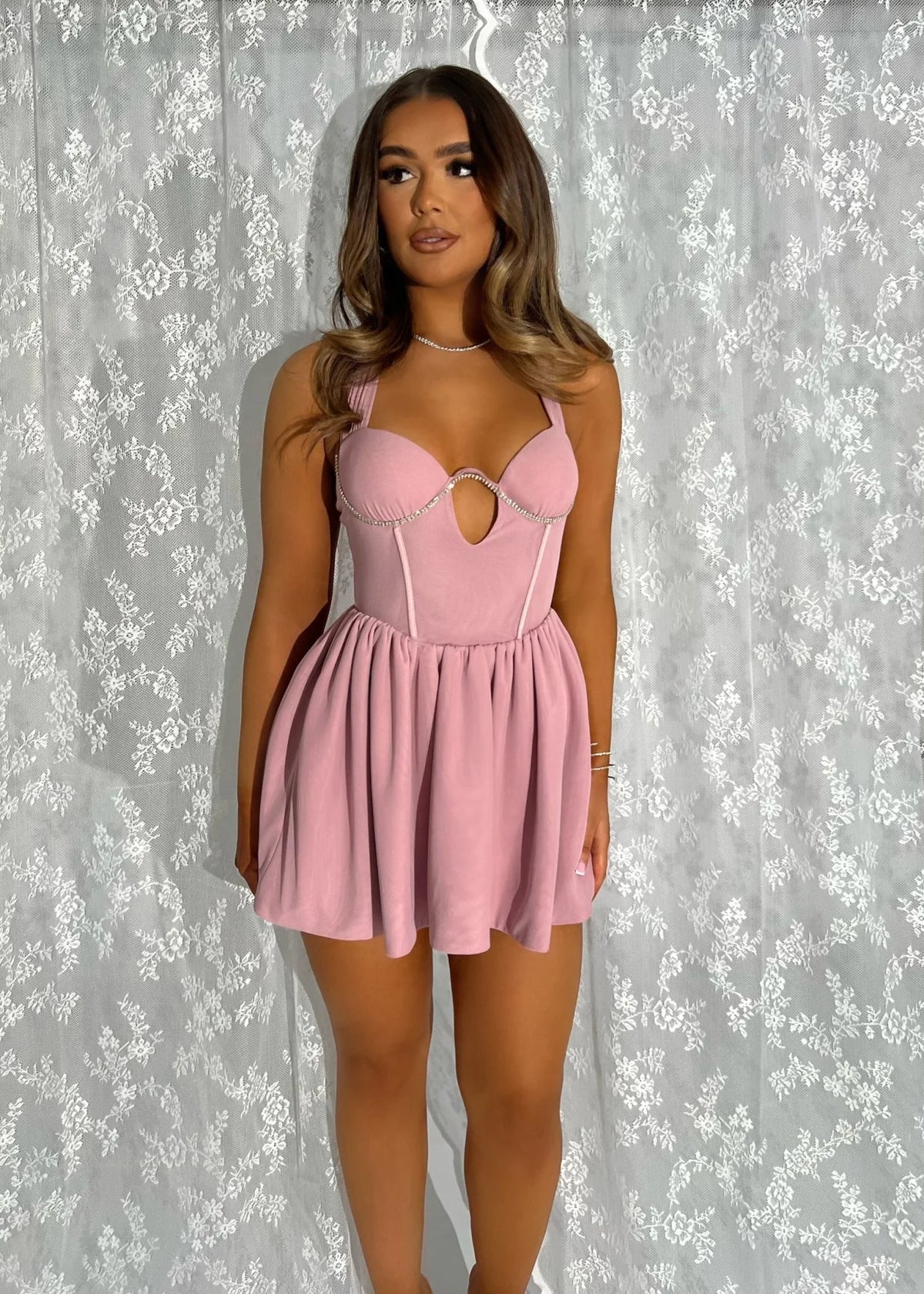 Ballerina Era Skater Mini Dress Blush Pink
