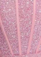 Endless Serenade Sequin Drape Mini Dress Pink