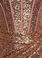 Endless Serenade Sequin Drape Mini Dress Rose Gold
