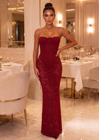 Rumour Has It Lace Maxi Dress Wine