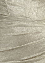 Elegant Desire Glitter Split Gown Champagne Glitter