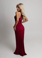Romance Me Halterneck Maxi Wine