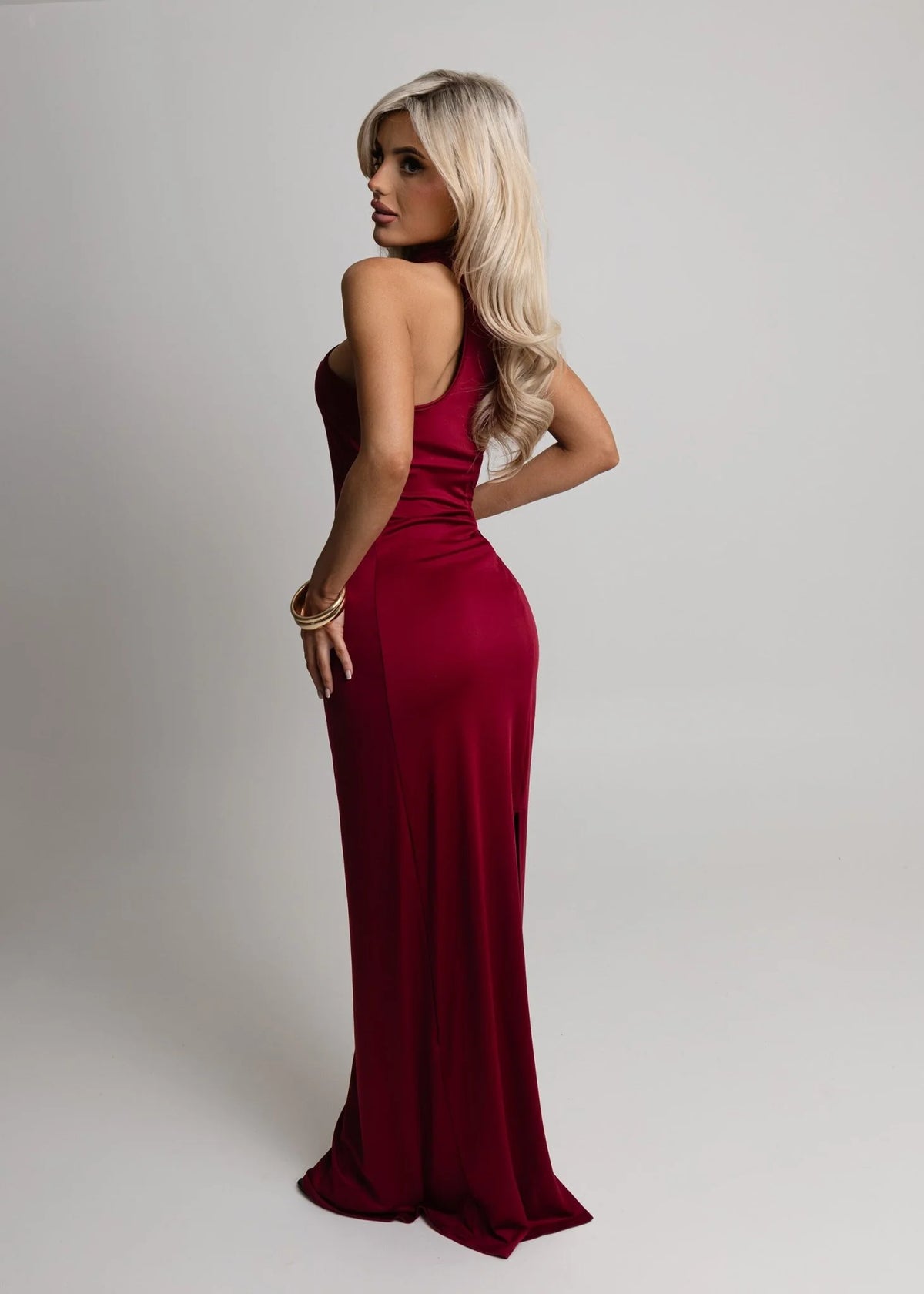 Romance Me Halterneck Maxi Wine