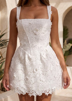 Sweet Devotion Floral Mini Dress White