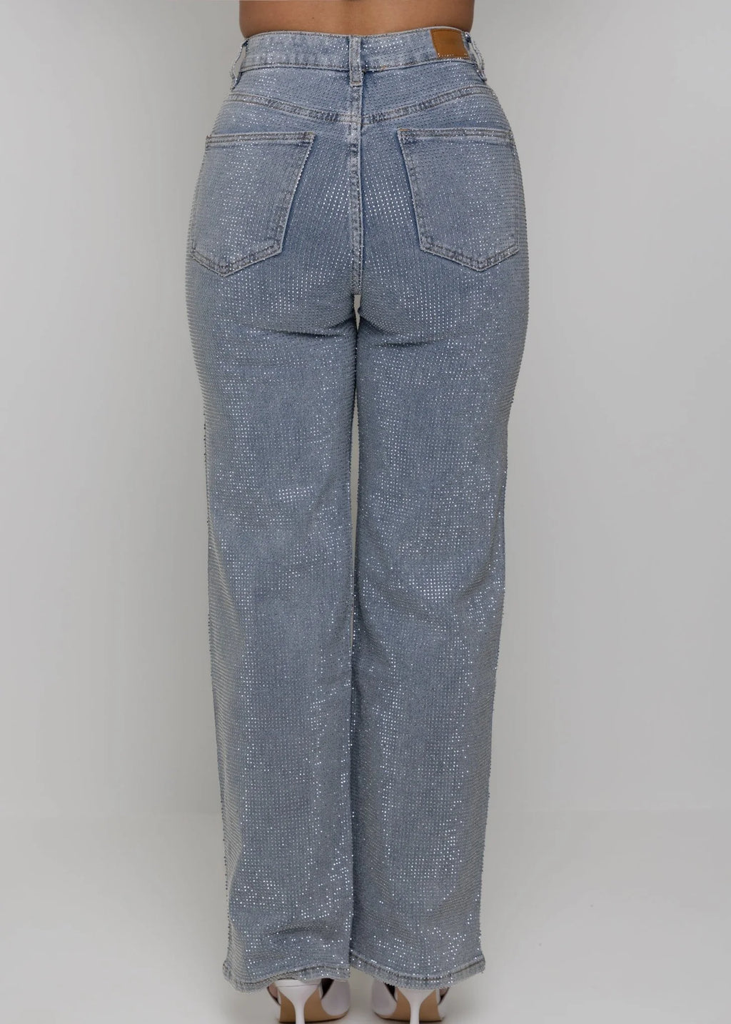 Forever Sparkle Diamante Straight Leg Jean Blue