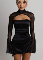 Sweetest Sin Detachable Sleeve Mini Dress Black