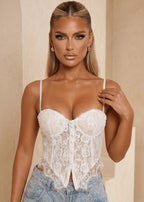 Final Goodbye Lace Corset Top White