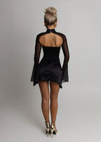 Sweetest Sin Detachable Sleeve Mini Dress Black