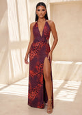 Take The Risk Print Maxi Dress Multi
