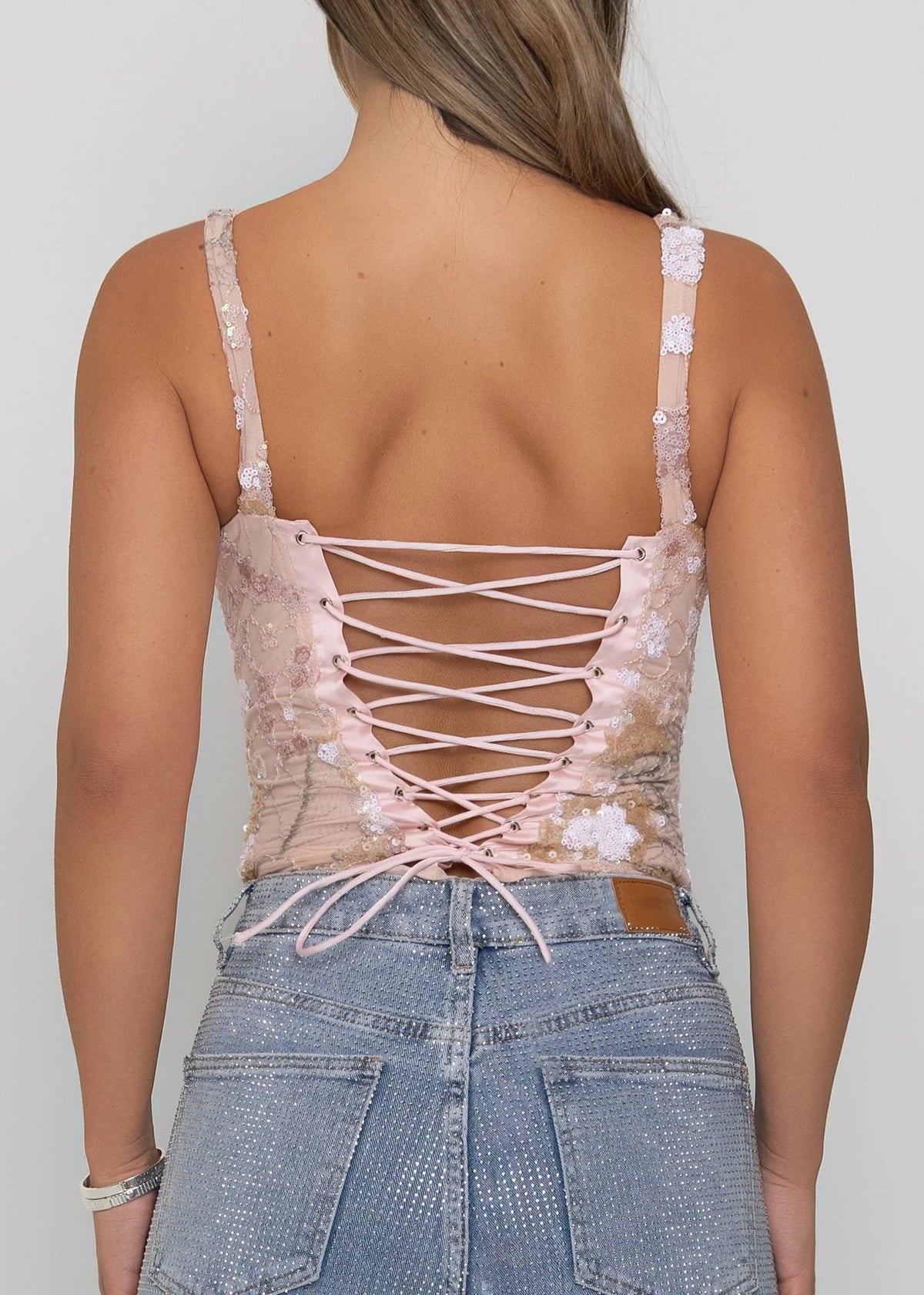 Enchanted Moments Embellished Bodysuit Pink
