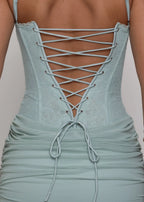 Baby Steps Embellished Mini Dress Green