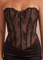 Hidden Romance Corset Maxi Dress Black