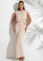Falling Into You Maxi Dress Beige