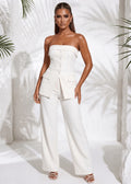Polished Presence Strapless Tailored Top Ivory
