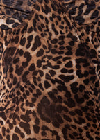 Sahara Nights Bodycon Midi Dress Leopard Print