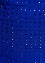 No Hesitation Embellished Cowl Neck Mini Dress Cobalt Blue