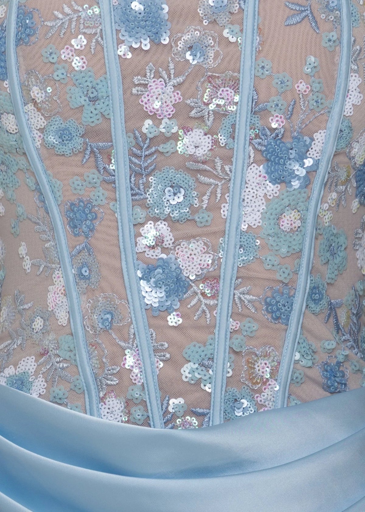 Enchanted Charm Floral Corset Mini Dress Blue