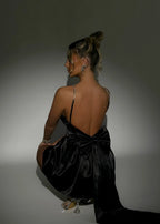 Princess Dreams Bow Mini Dress Black