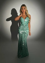 Always Sparkling Embellished Gown Aqua