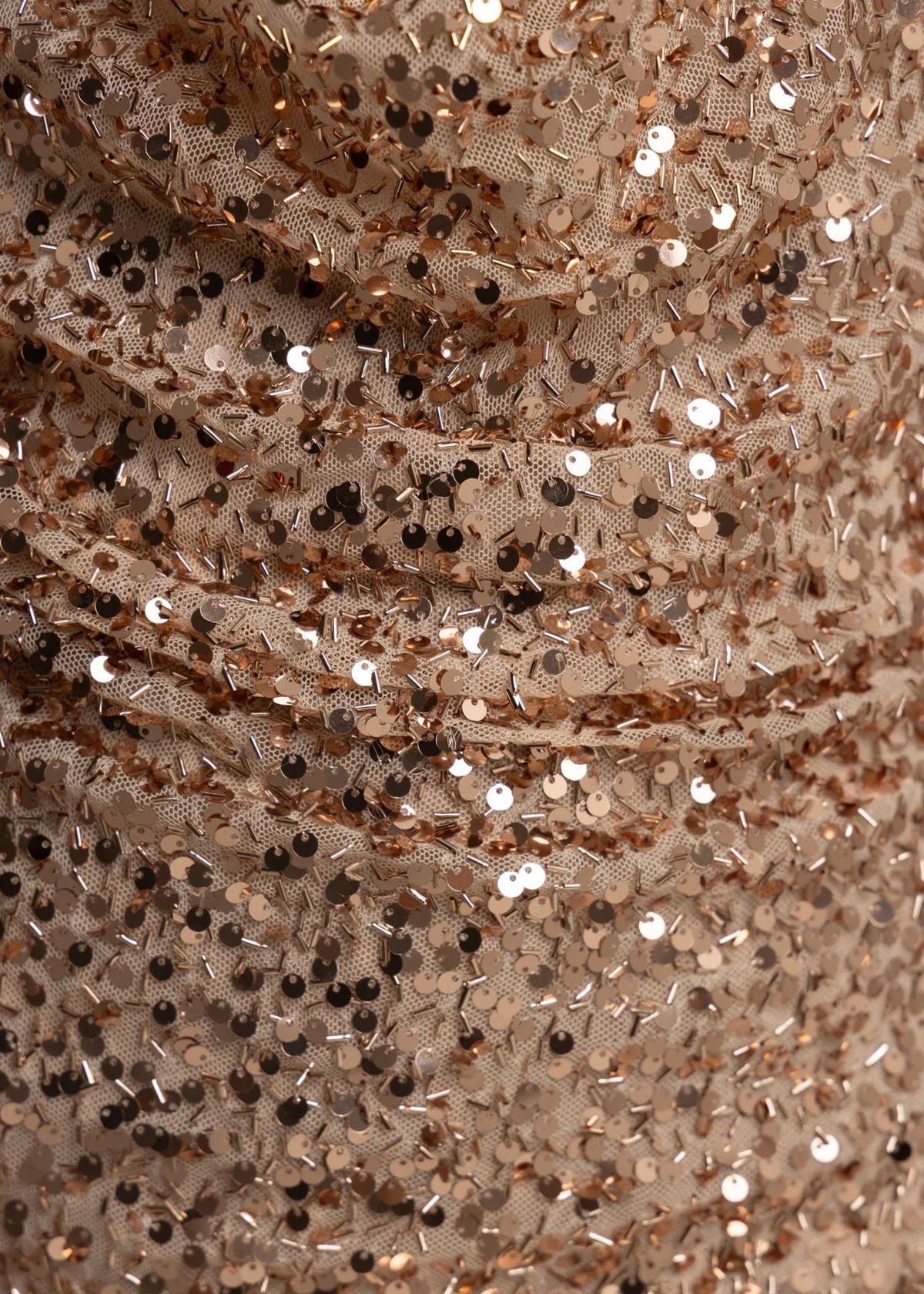 Forgiven Aura Cowl Neck Mini Dress Rose Gold