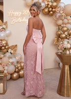 Love Me Softly Lace Bow Gown Pink