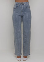 Forever Sparkle Diamante Straight Leg Jean Blue