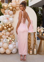 Forever Charmed Corset Midi Dress Pink