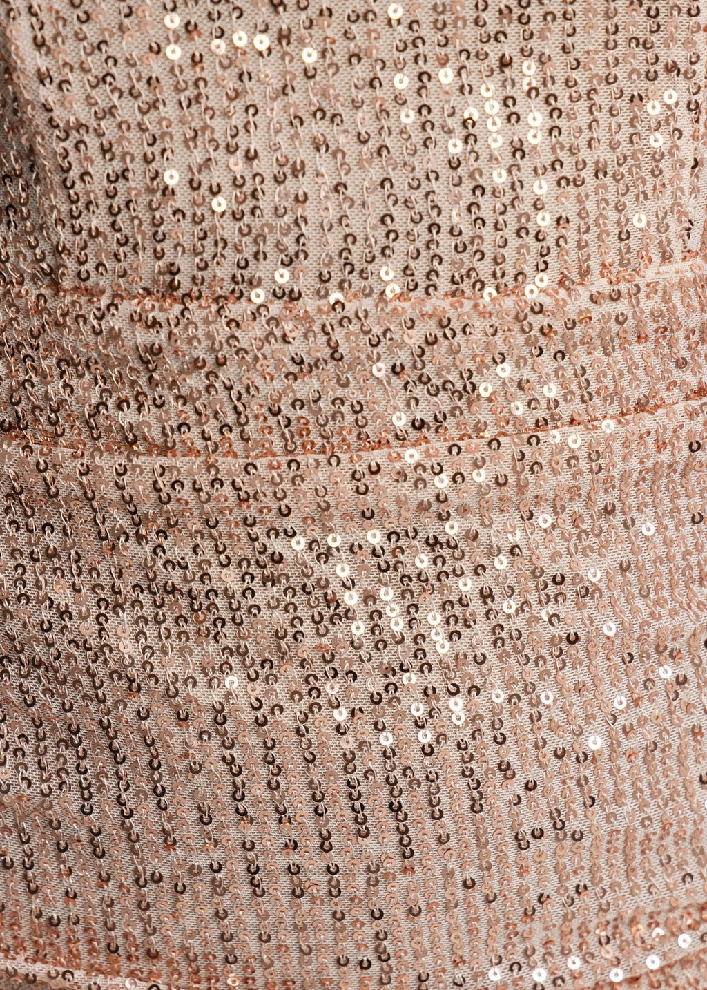 The Night of Nights Cowl Neck Sequin Midi Dress Rose Gold