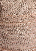The Night of Nights Cowl Neck Sequin Midi Dress Rose Gold