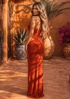 Soft Launch Cut Out Maxi Dress Burnt Orange