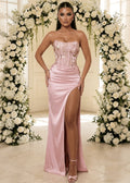 Love Blossoms Embellished Corset Gown Pink