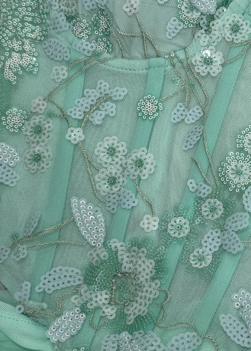 Ocean Eyes Embellished Corset Cut Out Maxi Dress Mint