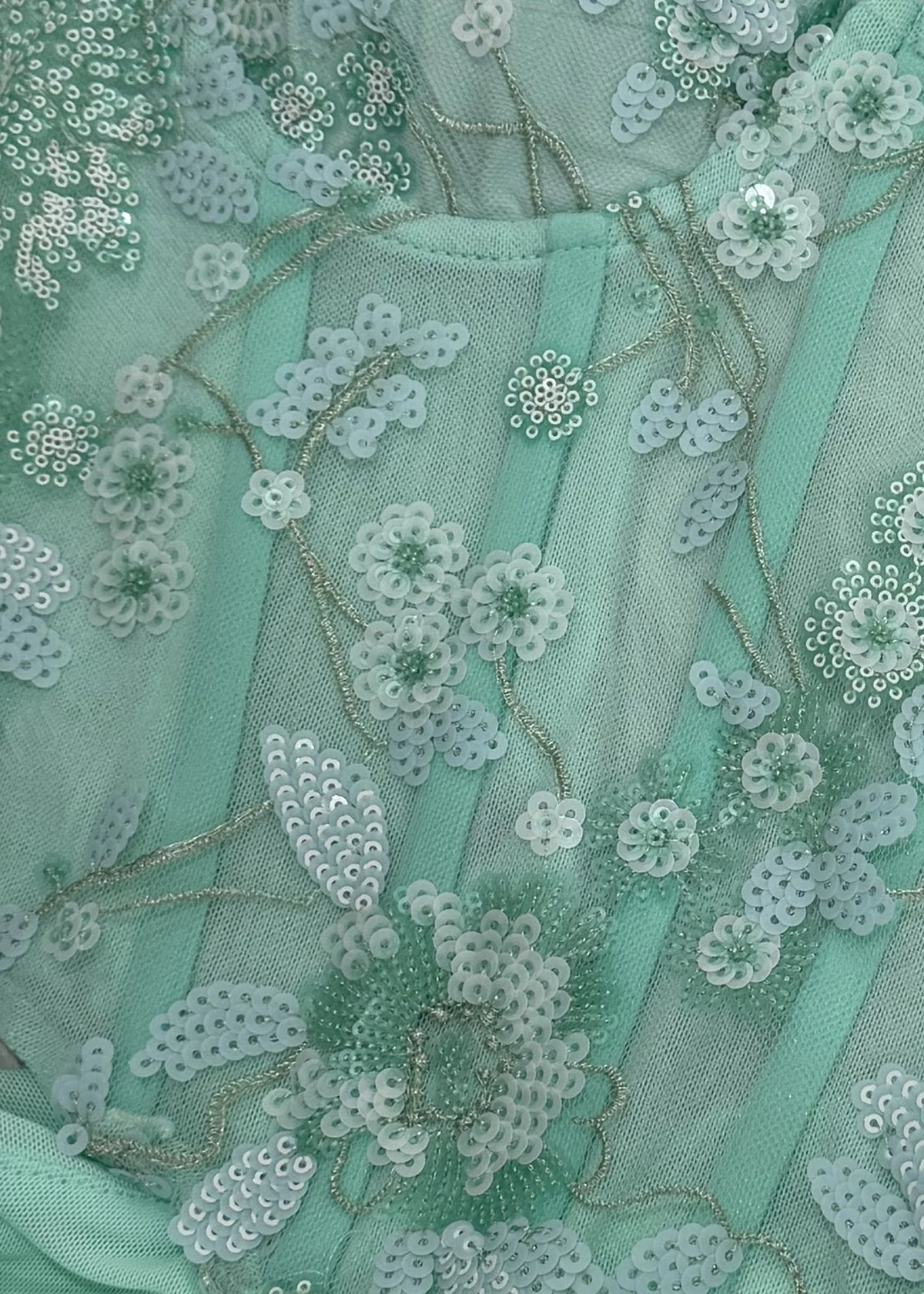 Ocean Eyes Embellished Corset Cut Out Maxi Dress Mint