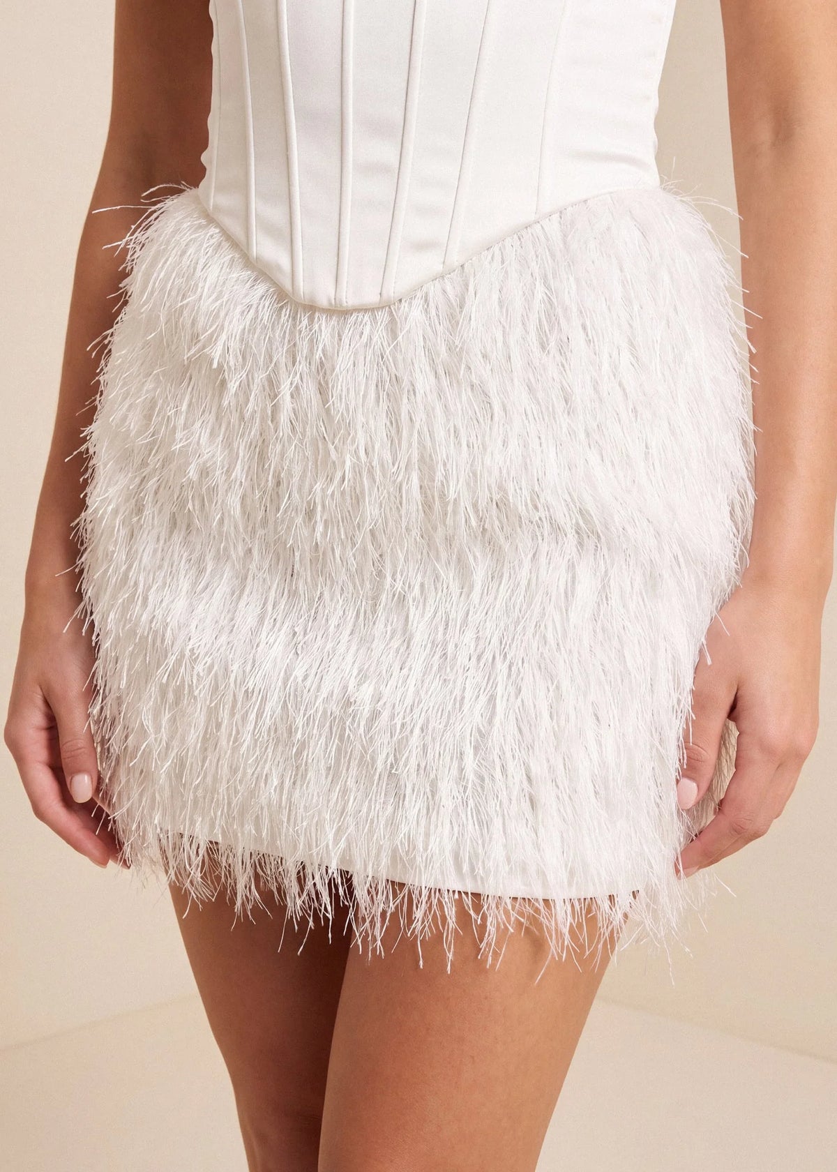 Shake It Off Tassel Mini Skirt White