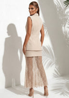 On My Mind Tailored Sleeveless Waistcoat Beige